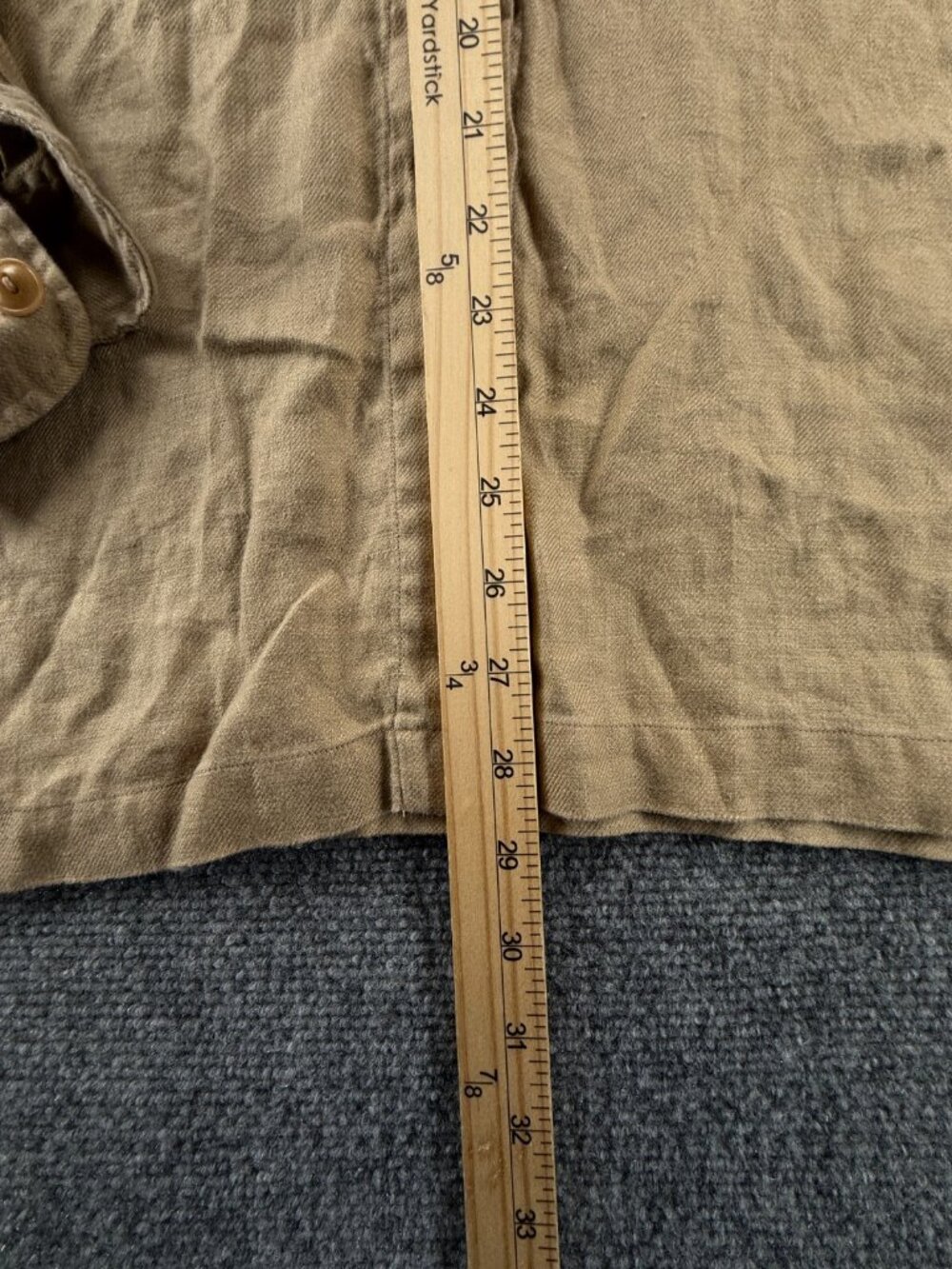 Lauren Ralph Lauren All Linen Size 16 Women Button Up Shirt Tan Long Sleeve - Picture 4 of 16